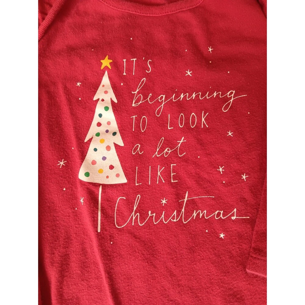 Shirt 12 To 18 Months Baby Gap Red Long Sleeve Holiday Christmas - Picture 3 of 4